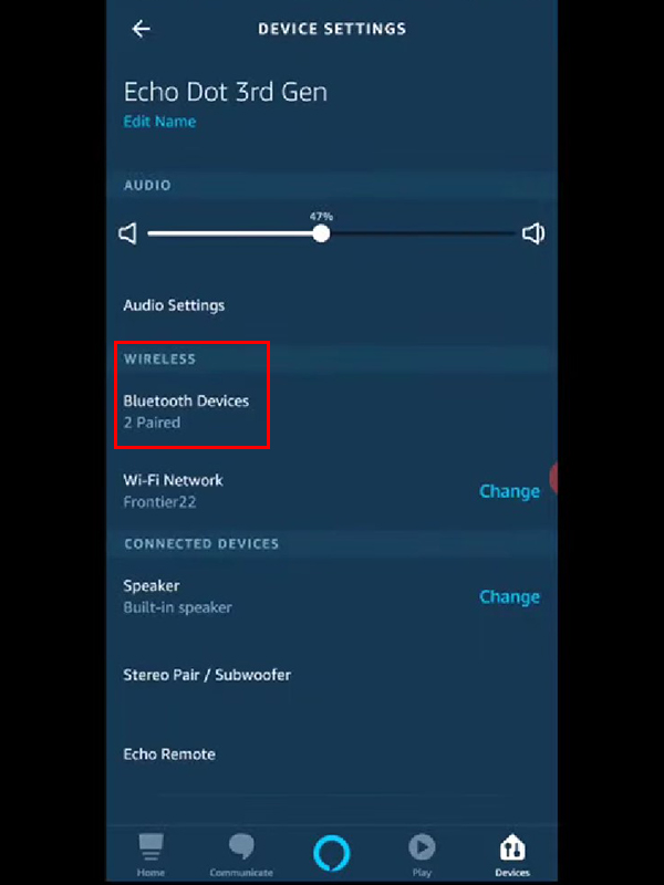 Choose "Bluetooth Devices" under the "Wireless section"