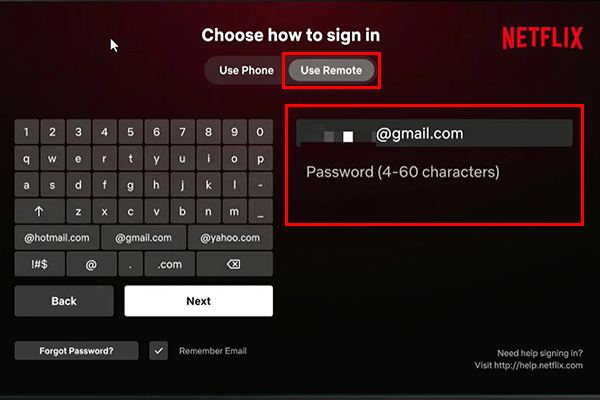 Re-log into your account using the Remote option