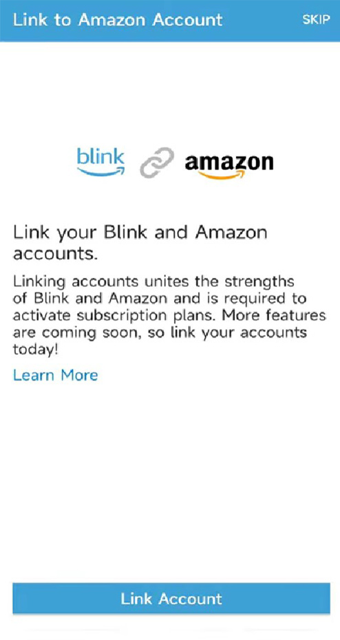 Link your Amazon account with your Blink account