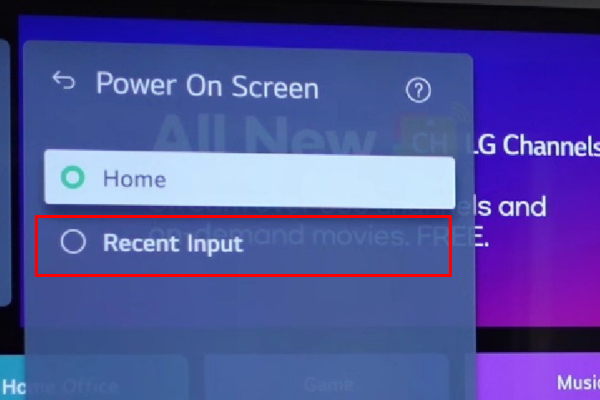 Make LG TV go straight to Roku by switching to "Recent Input"
